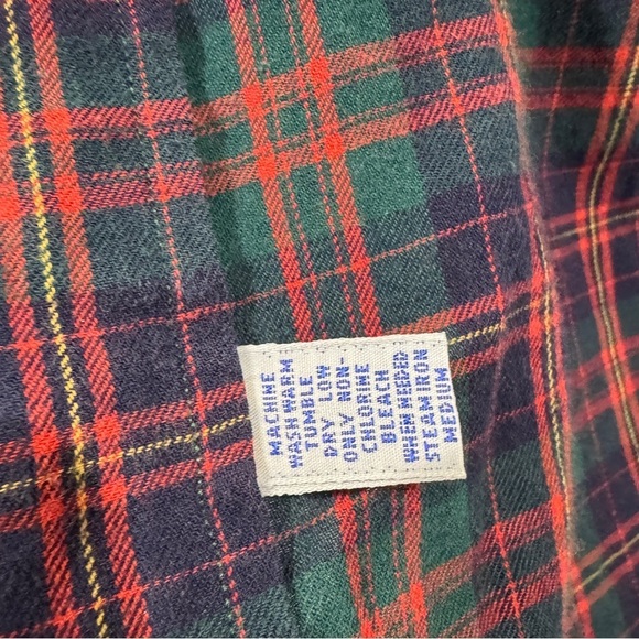 Vintage Ralph Lauren Men’s 100% Cotton Plaid Red Green Holiday Button Down Top M - Picture 6 of 13